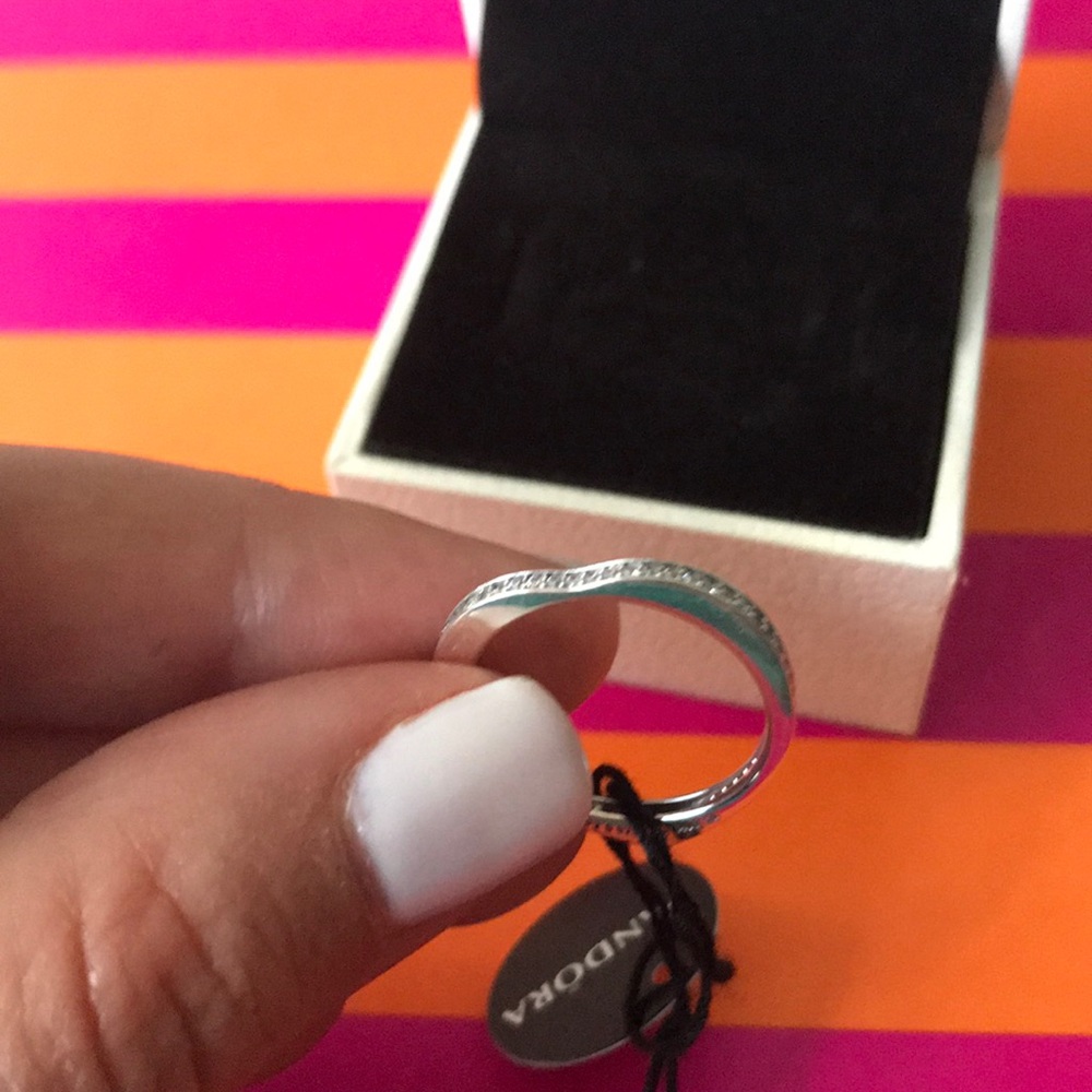 Pandora sparkling arcs of love ring, clear CZ - Picture 3 of 5